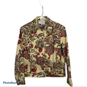 St. John Sport Floral Denim Jacket